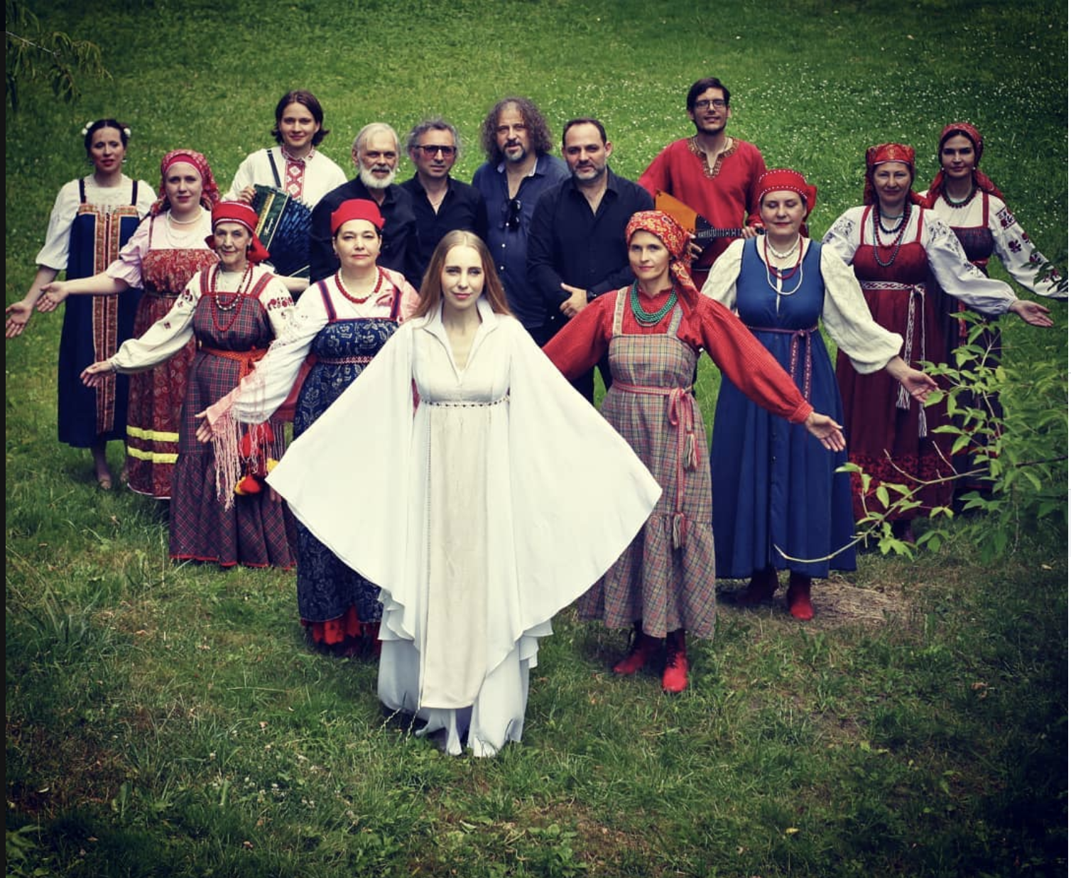 Nadezhda Mironova with her folk ensemble.