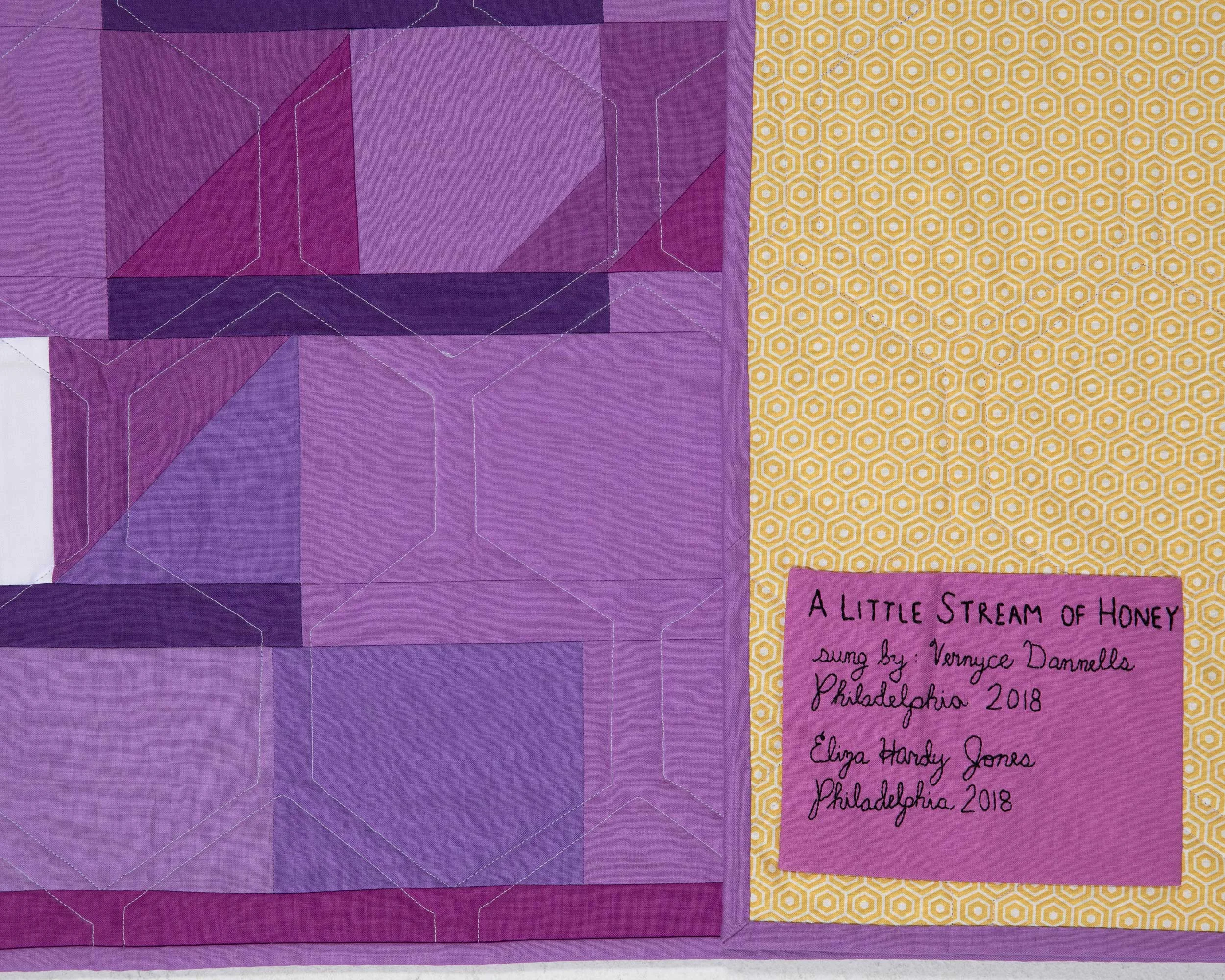 Honeycomb backing fabric and quilt design.