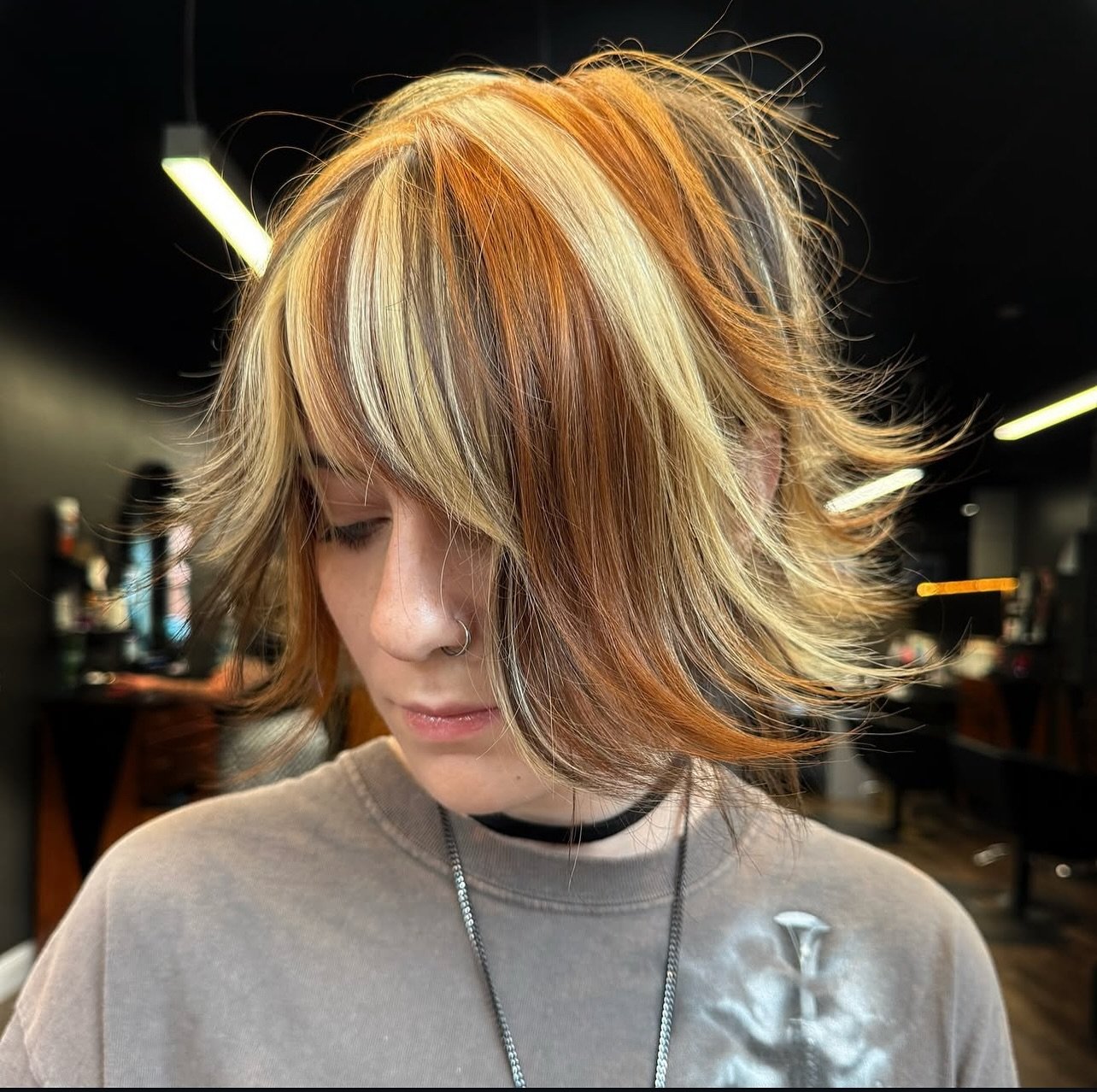 Calico Hair by @hairjenn 🧡💛🤎🤍