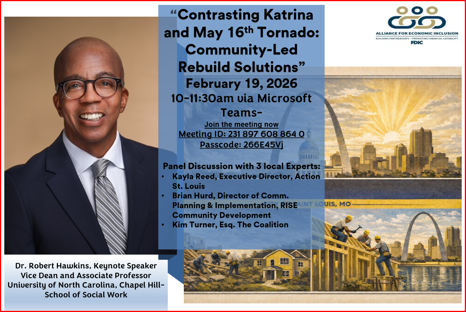 AEI's Disaster Recovery & Rebuild Committee presents Dr. Robert Hawkins : "Contrasting Katrina and May 16th Tornado-Community-Led Rebuild Solutions"