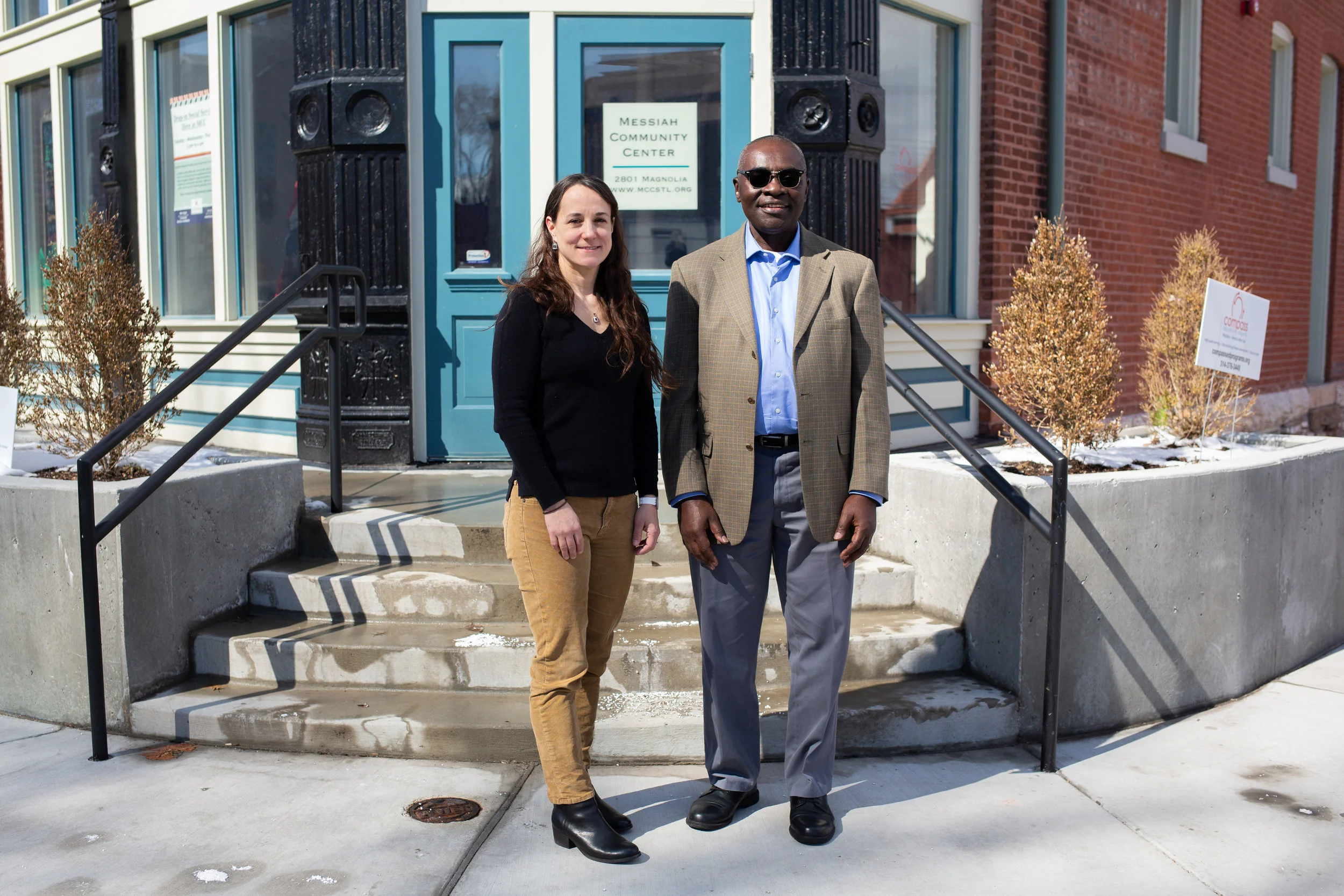 Becky Gill (left) and Pastor Mike Okine