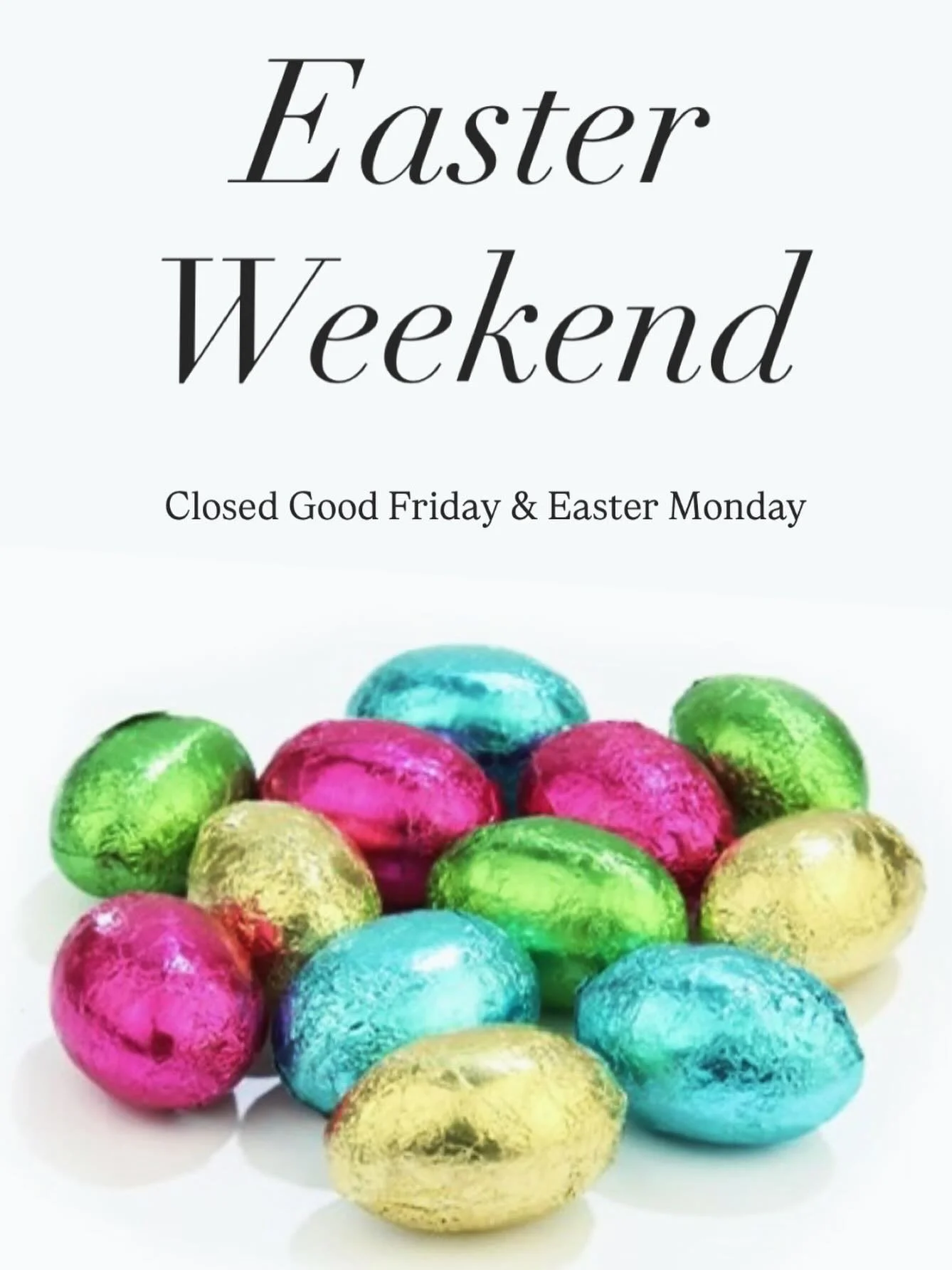 Easter weekend 🐣 
We&rsquo;re taking a break this weekend - Closed Good Friday and Easter Monday. Back open Tuesday 7th April as normal. 

@physioandsportsinjuryclinic 
🔗 Link in bio to book online. 

#physio #physioandsportsinjuryclinic #physionor