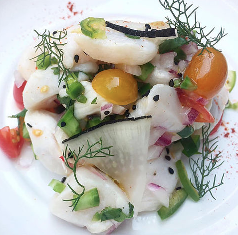 Scallop ceviche. Photo IG @campobaja