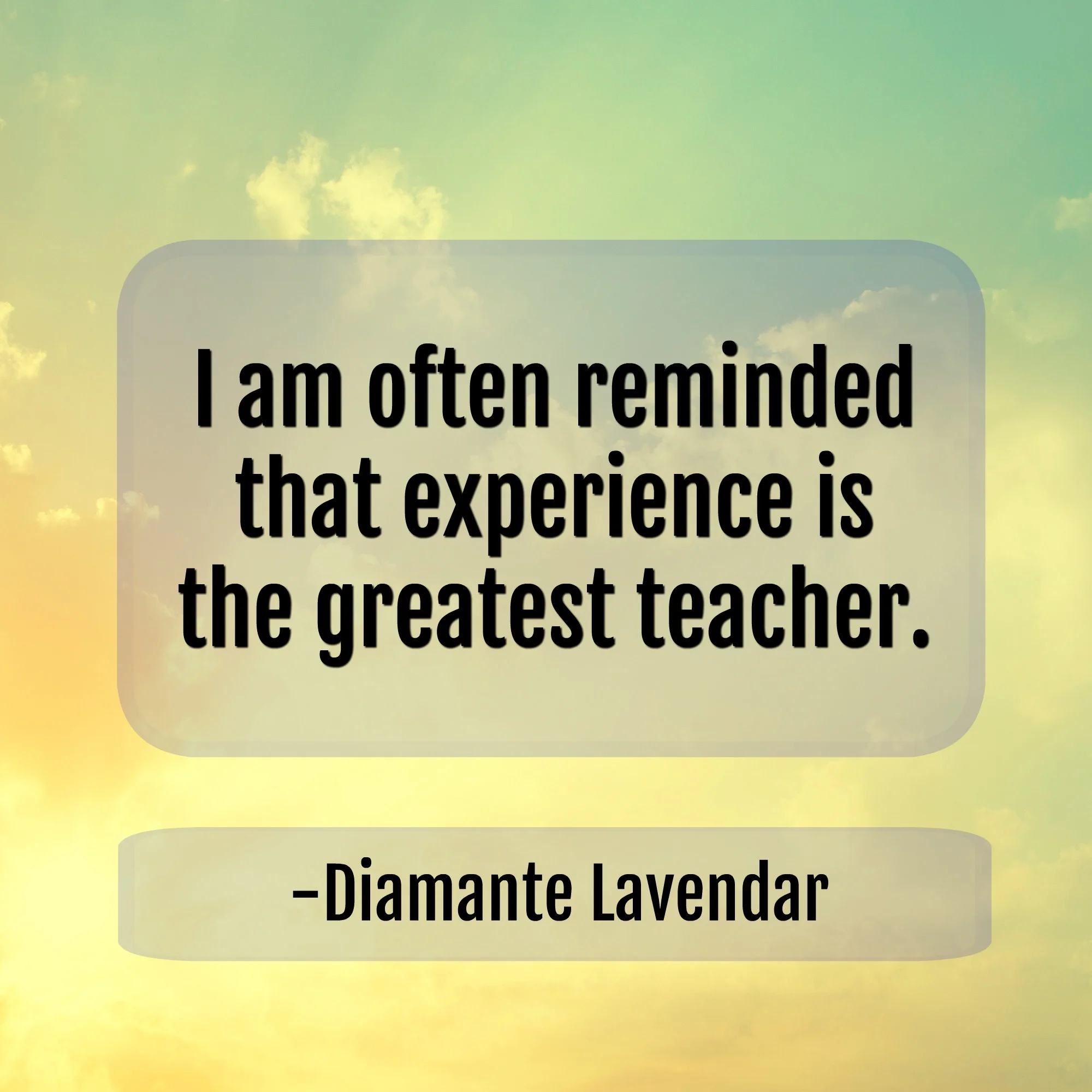Experience is the greatest teacher by Diamante Lavendar.jpg
