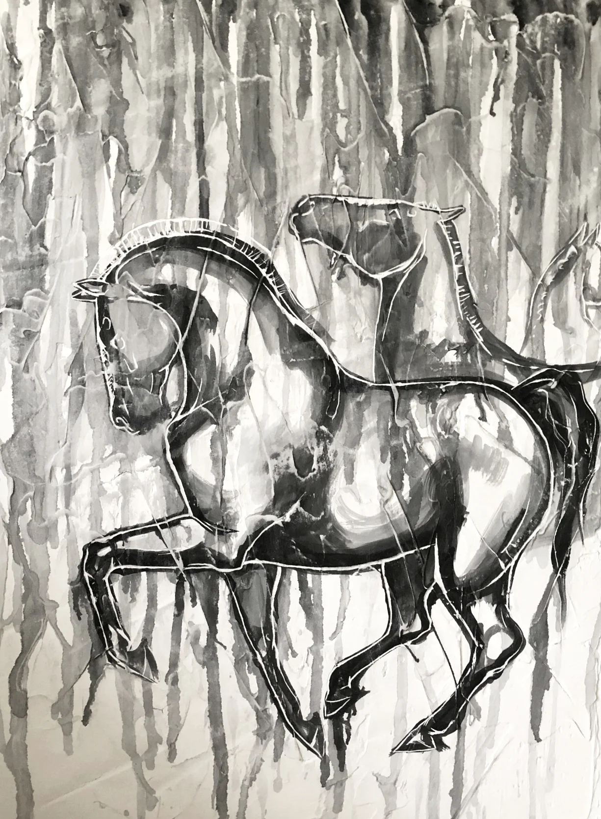 abstract painting horse