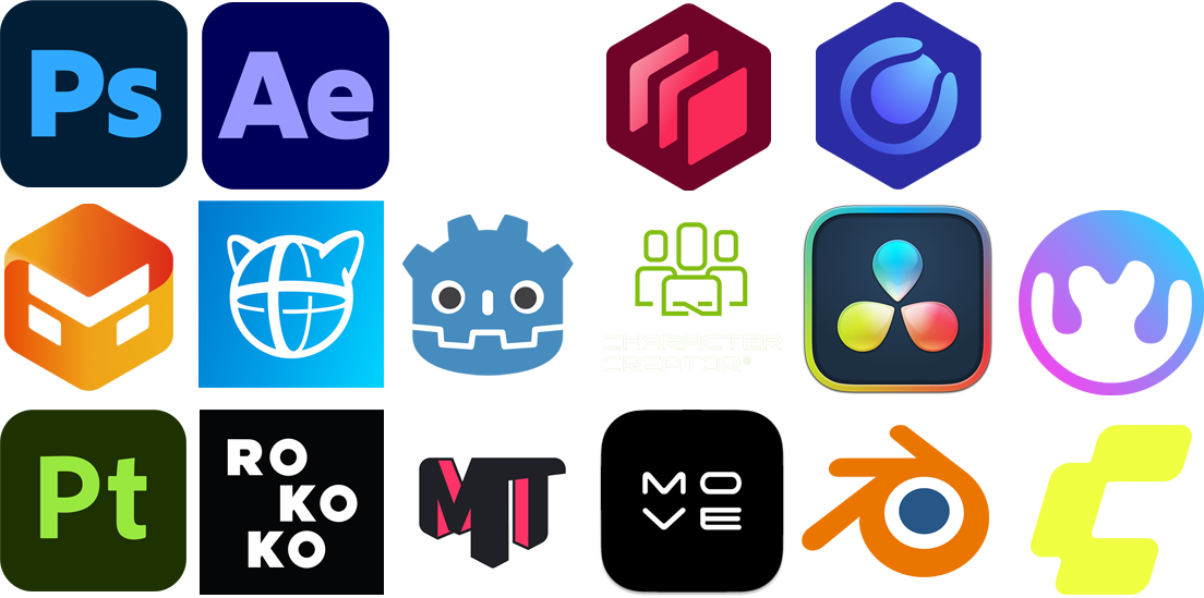 Software Eren is qualified with includes Adobe Photoshop, After Effects, Unreal Engine 5, Redshift, Cinema 4D, xParticles, Marvelous Designer, Cascadeur, Godot, CC4, DaVinci Resolve, Substance, Rokoko Motion Capture, Move.AI, Blender, Comfy UI