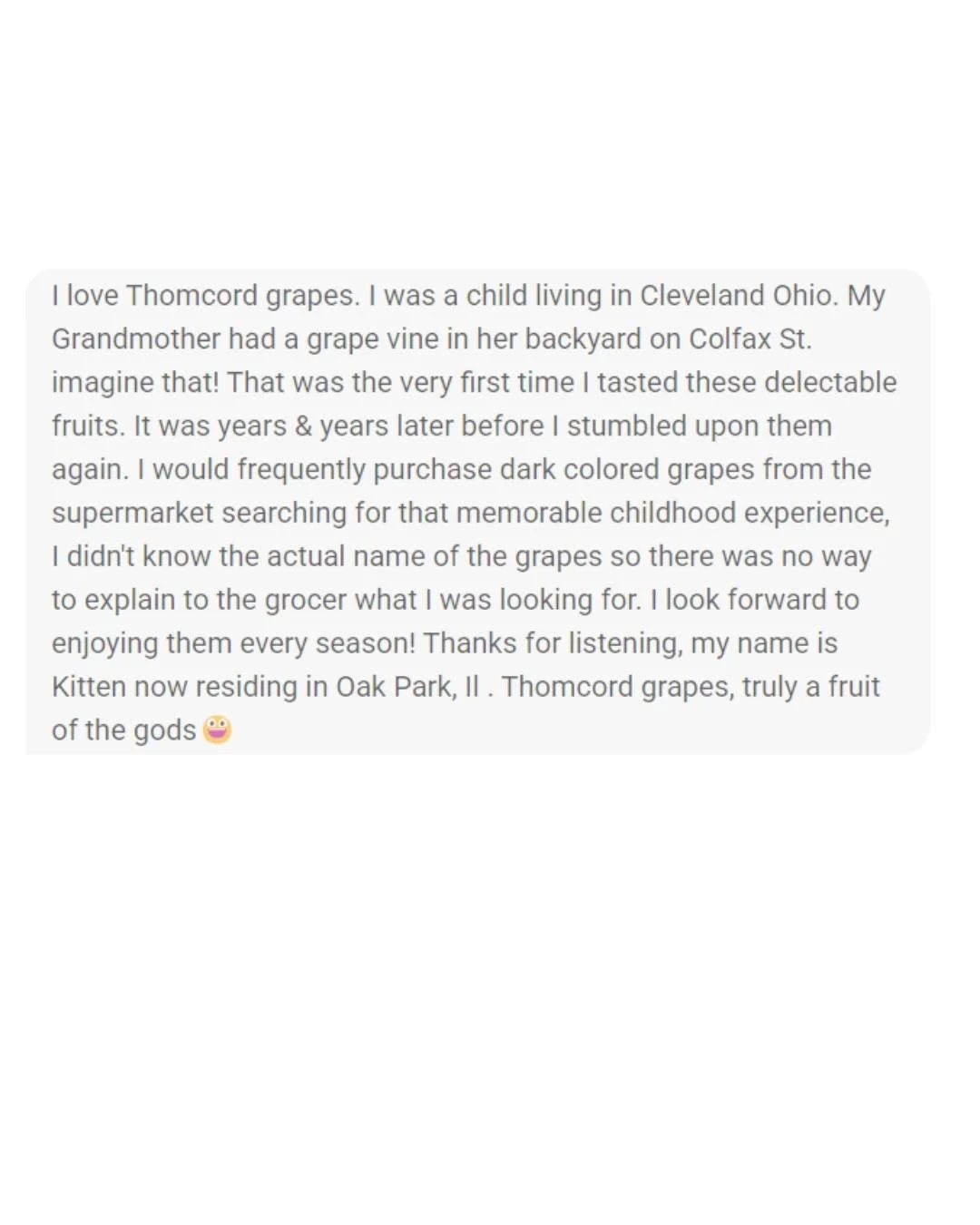 That's a wrap on the organic Thomcord grape season 💜. We&rsquo;ve loved every text, photo, poem, and memory you&rsquo;ve sent our way. Already looking forward to all the Thomcord love next year. #fruitworldco #thomcordtuesdays #organicgrapes #family