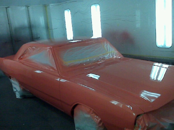 1972 Orange Dodge Dart Swinger Custom Gloss Paint Finish