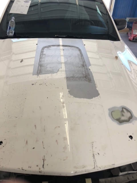 White Ford Mustang Custom Painted Hood Scoop