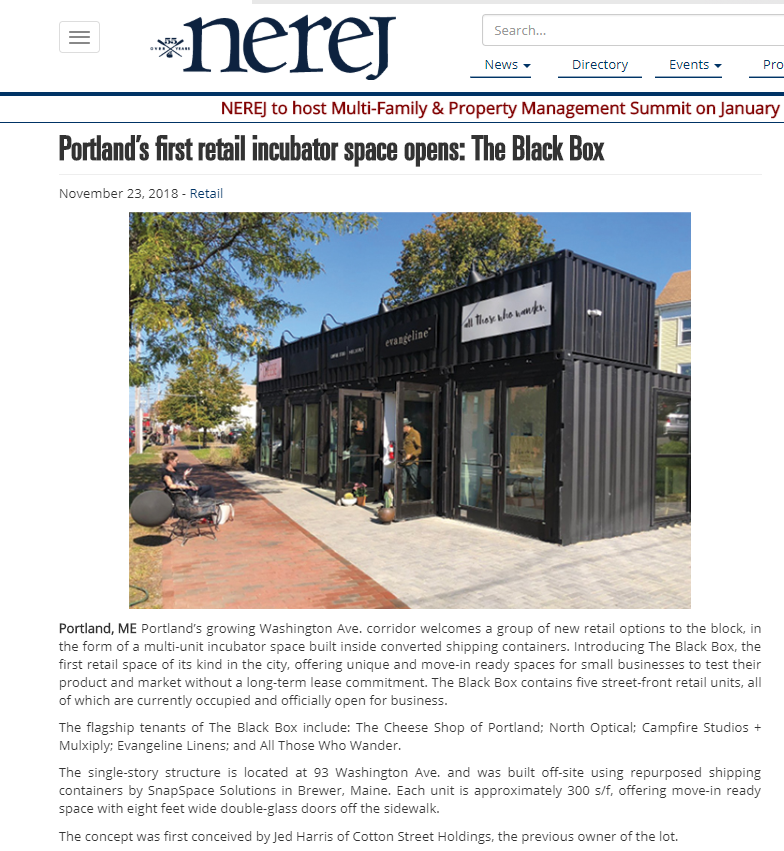 NEREJ shines a light on the new opening of The Black Box in Portland, Maine.