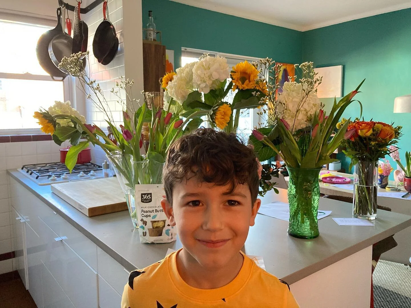 Tomorrow is pub day for my first book. I&rsquo;m grateful and humbled and was feeling a little scared. But my family and colleagues filled our house with beautiful flowers and now I&rsquo;m ready 🌷🌼🪴🌻🌈🌞 (also chocolate) 🍫 Thank you @oralli ❤️?