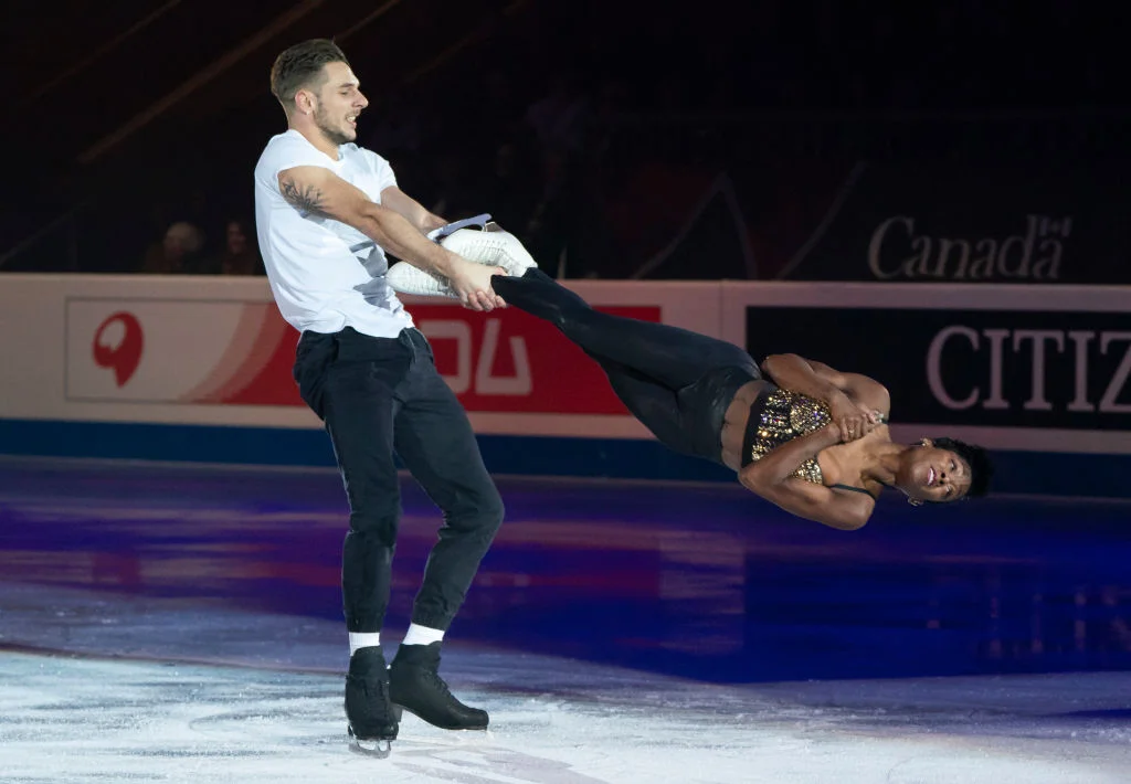 GPF Pairs Champions Vanessa James and Morgan Ciprès performing at the Gala ( Photo credit: ISU )