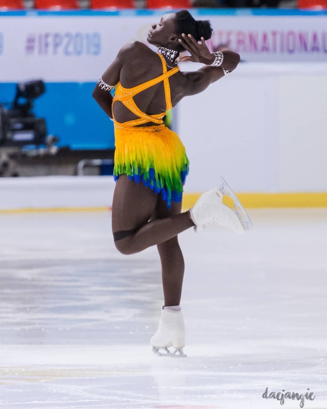 Beautiful lady and beautiful dress ✨ 📸 Clara @daejangie {#TeamFrance #IFP2019 #figureskating}