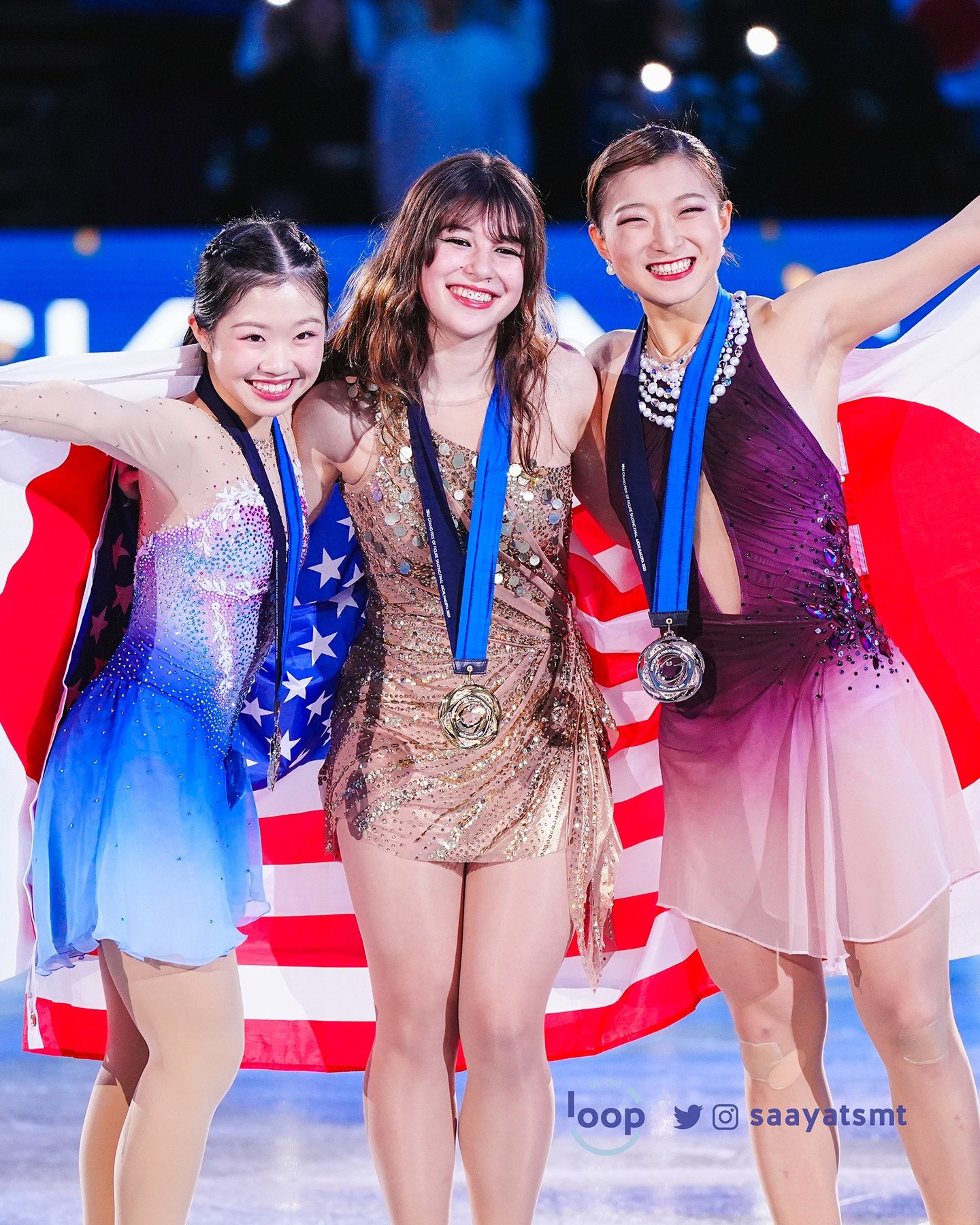 Final Results of the Women's Event at #GPFigure #GPFinal

🥇#AlysaLiu (USA) - 222.49 (FS: 146.70)
🥈#AmiNakai (JPN) - 220.89 (FS: 146.98)
🥉#KaoriSakamoto (JPN) - 218.80 (FS: 149.40)

📸 @saayatsmt