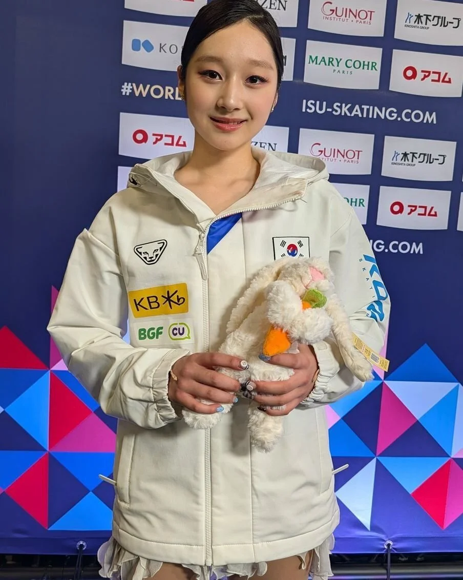 Jia Shin 🇰🇷 [65.24] on her debut at the World Championships: she felt prepared for this event. She did her best, but made a mistake at the first jumping pass. 

She is very thankful that she could be here at the world championship. 

She was very b