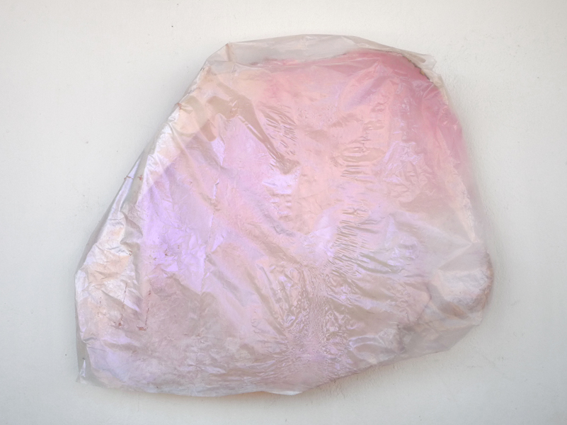   Pink      89 x 107 cm / 35" x 42"    wood, paper, paint, plastic    2013   