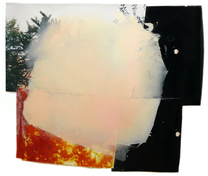 New day 64" x 73" oil on collaged c-print 2012
