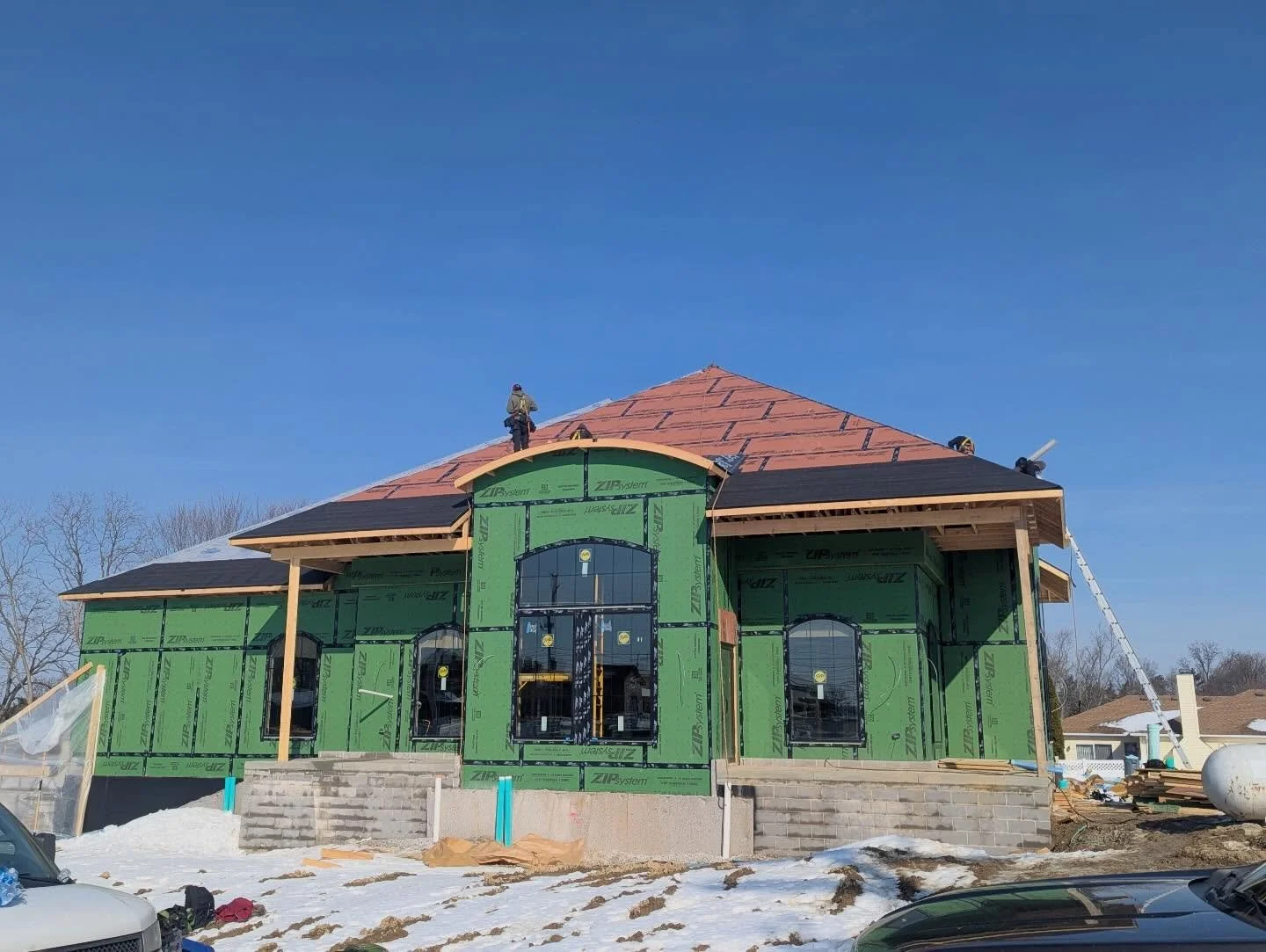Another step forward at Dr. Boyko&rsquo;s new office! 

The roof is on and the building is officially dried-in &mdash; which means the real behind-the-scenes work begins next. This is where we start laying out operatories, plumbing lines, suction, el
