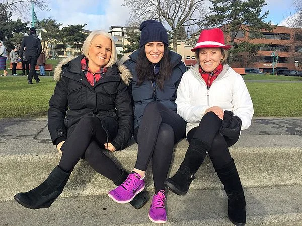 Dawn, Lisa and Laura at New years Day Plunge - we’re not going in that water !