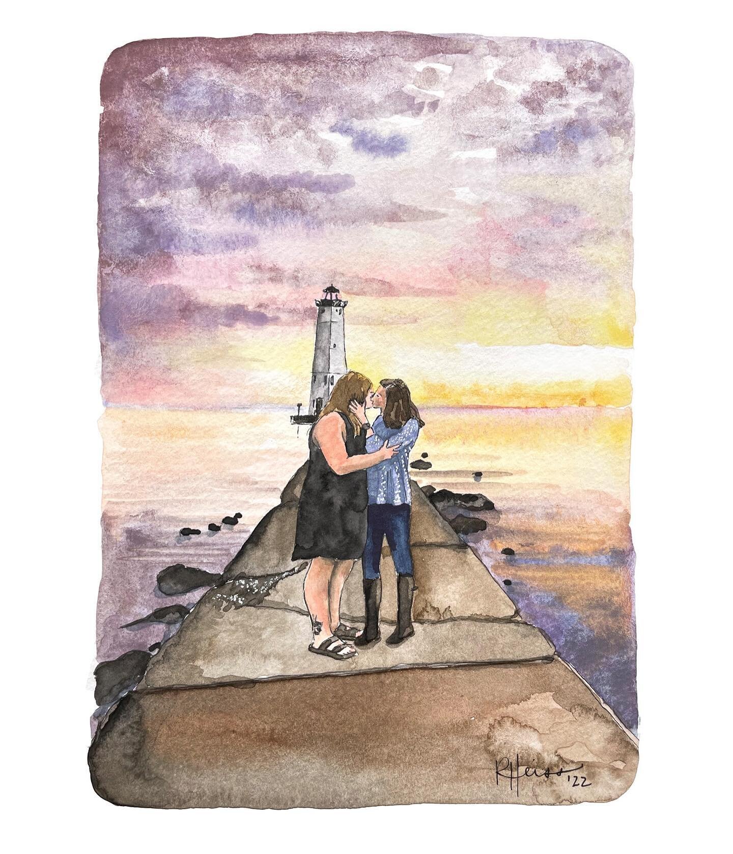 A little bit of love for your Monday 💛

#washingtondc #acreativedc #engagementphoto #womenwhoillustrate #watercolorportrait #watercolorsunset #handmadeindc #watercolorillustration