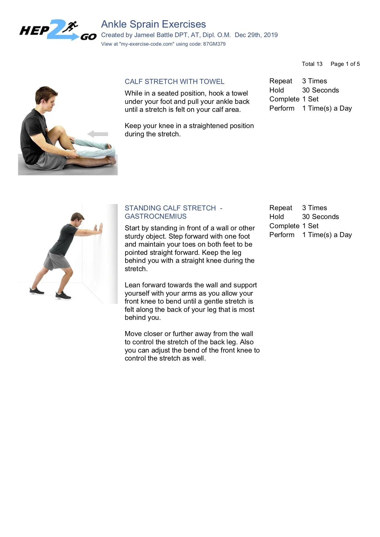 HEP: Lateral Ankle Sprain