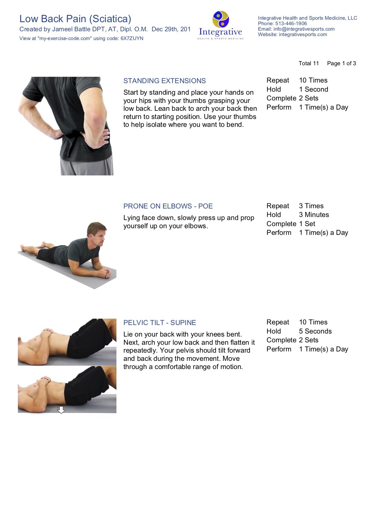HEP: Low Back Pain (Sciatica)