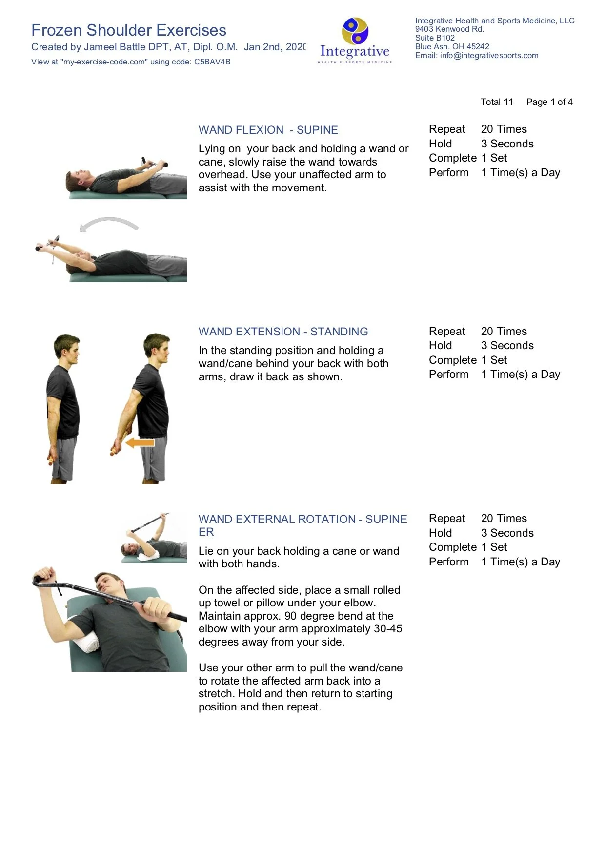 Personalized Physical Therapy Home Exercise Program (HEP) — IHSM
