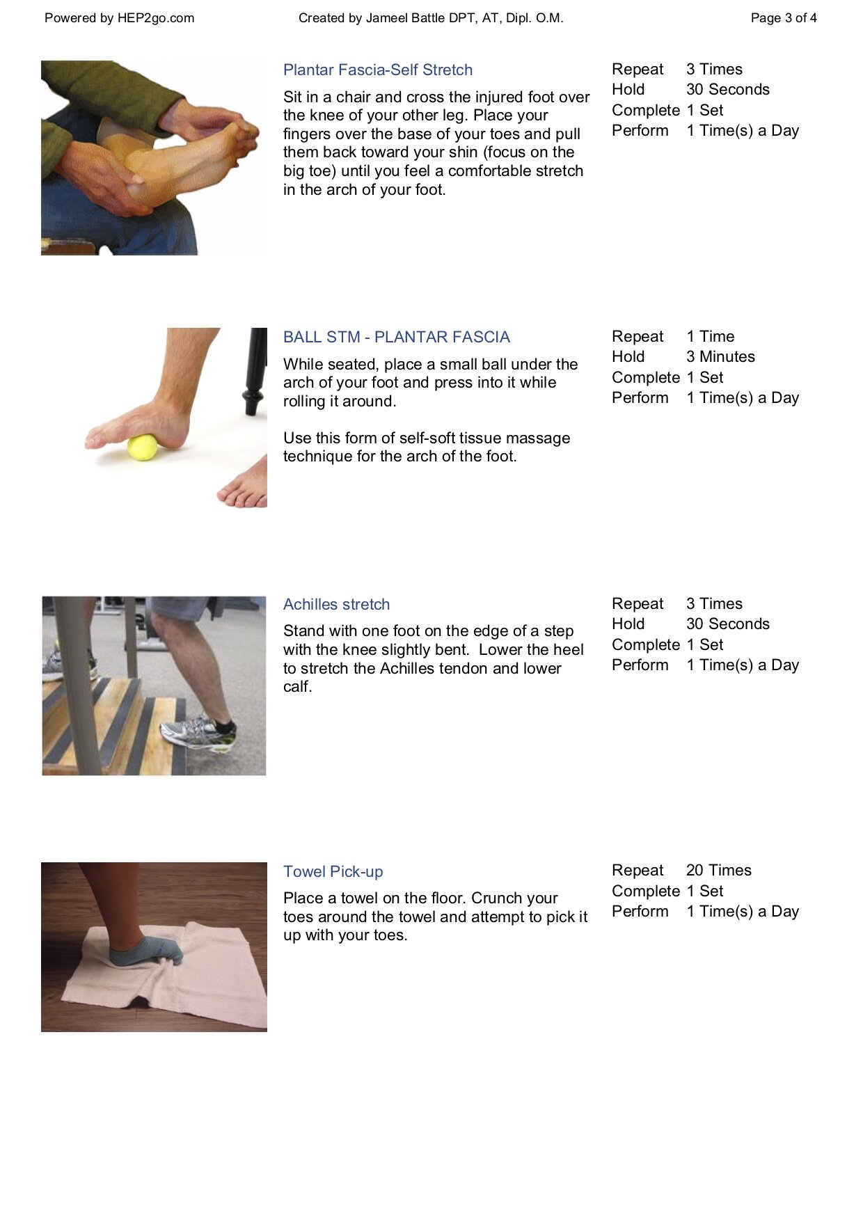 Home Exercises Program for Plantar Fasciitis — Integrative Health + Sports  Medicine