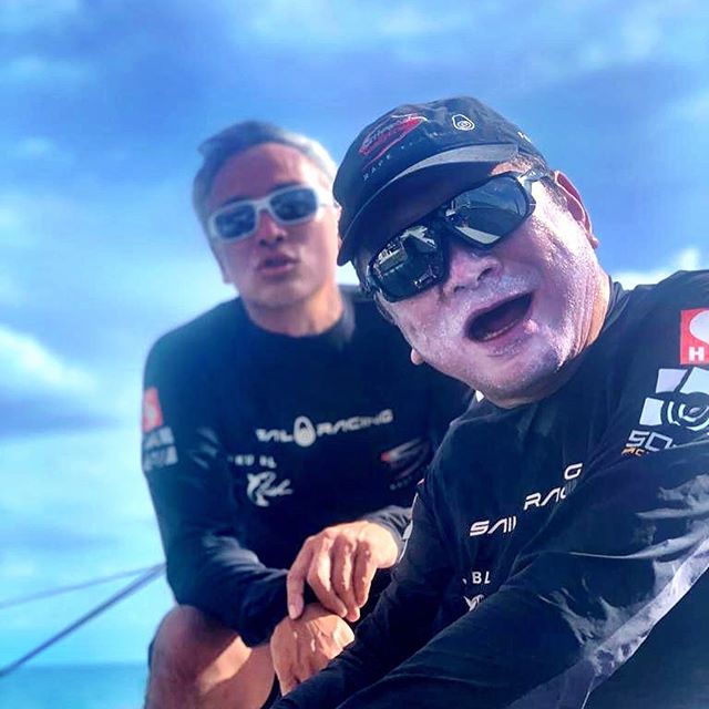 Great job by the delivery crew.. a long, slow, hot trip from Langkawi, arriving in Samui last night. Just in time for a little practice sail today!  Someone&rsquo;s excited 😆 
#Scallywag #ForeverFish #SHKS #HongKong #SunHungKaiCo #BrandHongKong #FUK
