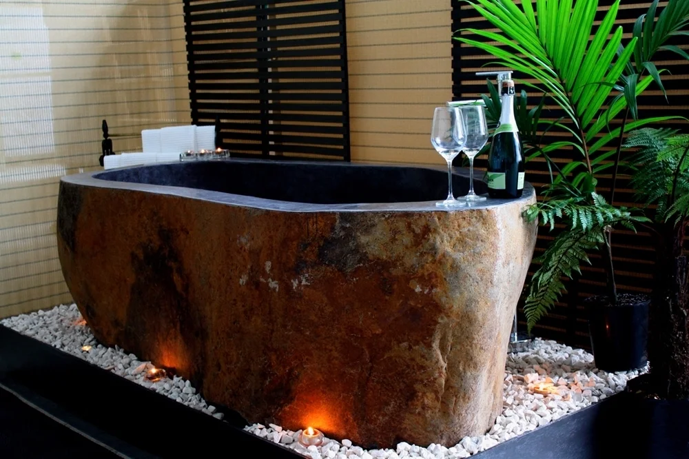 Outdoor Baths — Natural Stone Bath Worx