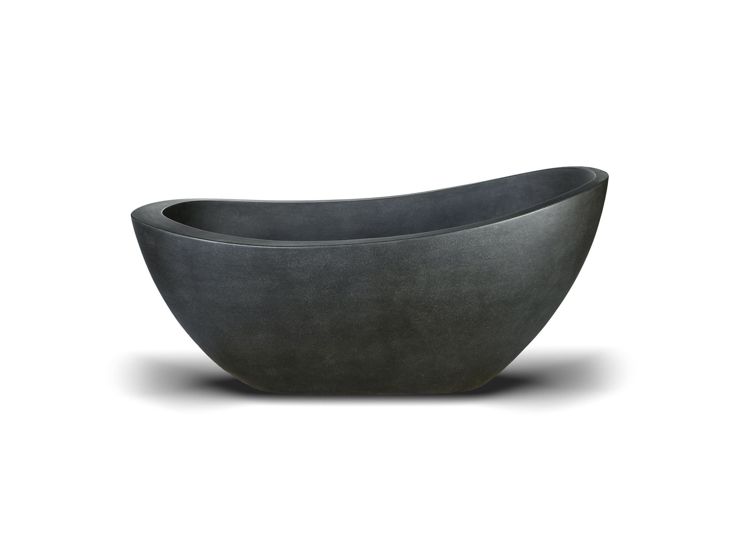 Face view of our Da Vinci Stone Bath in dark grey colour