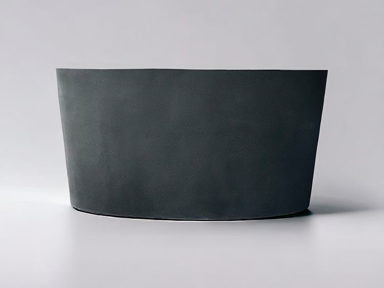 Face view of our Hokusai Stone Composite Japanese Bath in dark grey colour