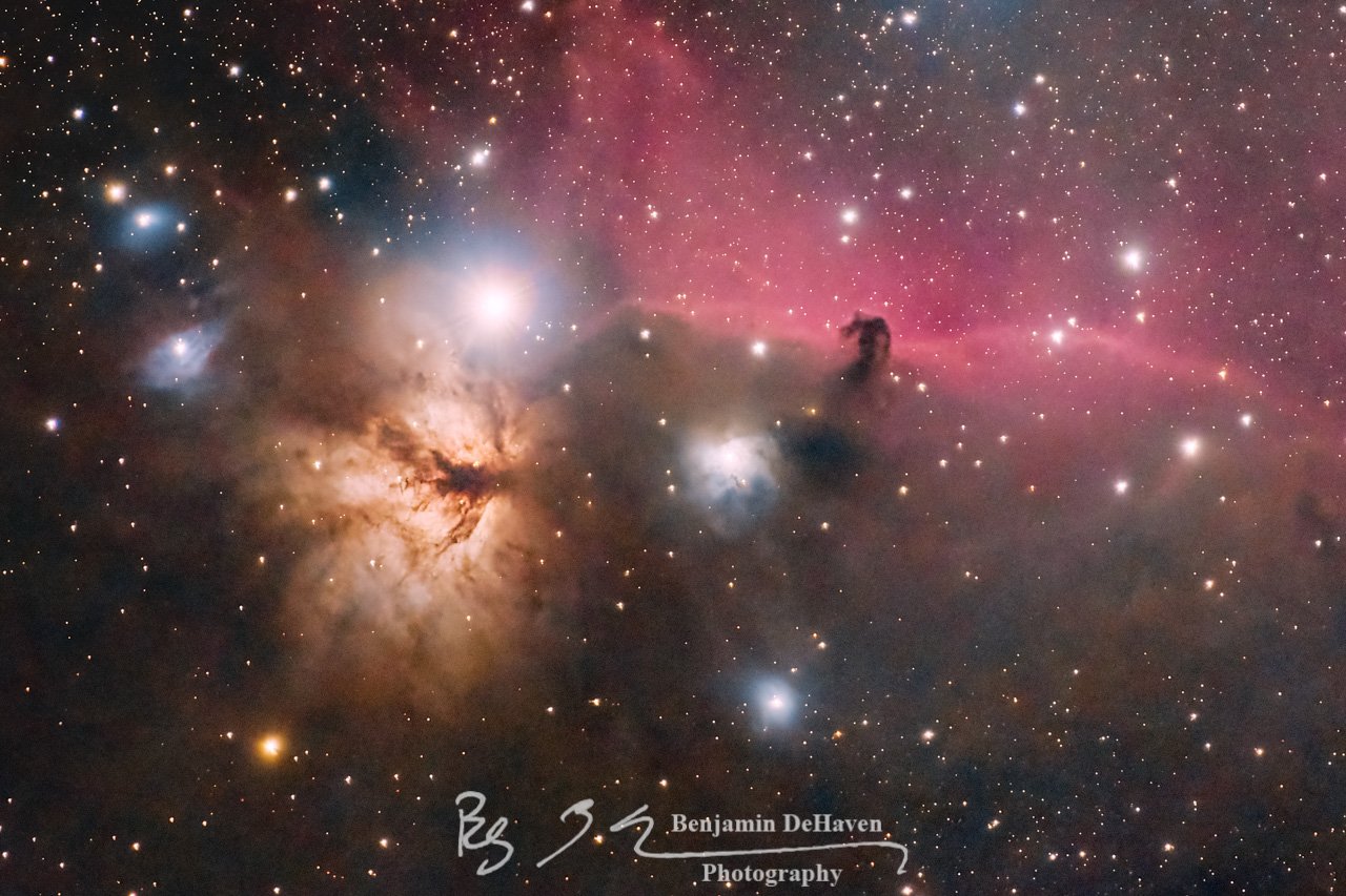 Flame and Horsehead Nebulae
