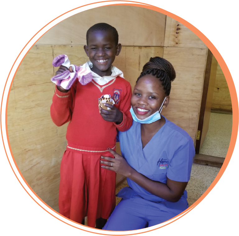 Hilda Nanjobe Dental Assistant “It feels good to wake up everyday knowing I am going to transform lives, most especially deep in the villages where people have no access to dental care. I feel happy because our team is an inspiration to many and I have learned leadership so we can transform lives as a team.”