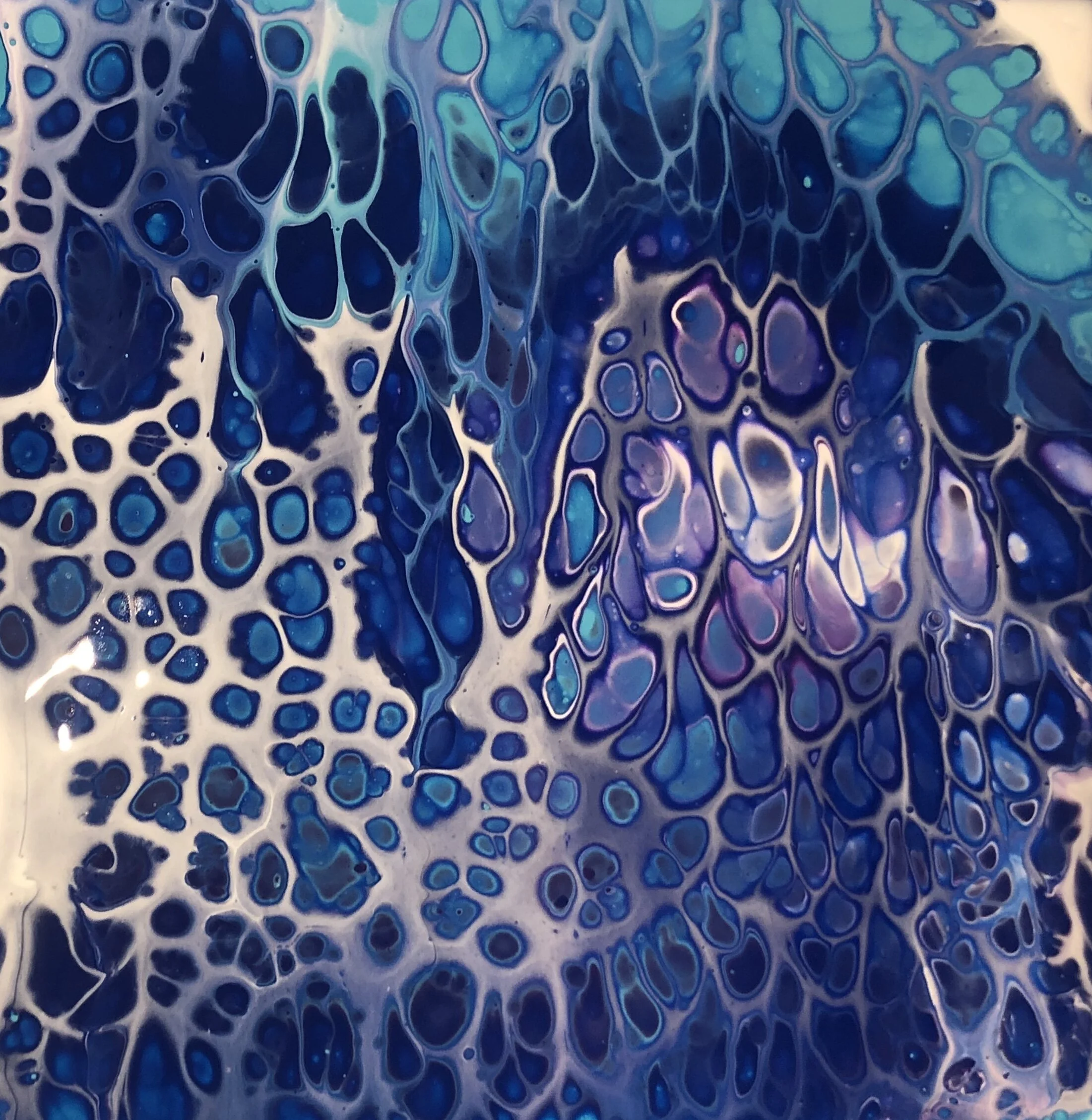 Molton Blue Acrylic pour abstract