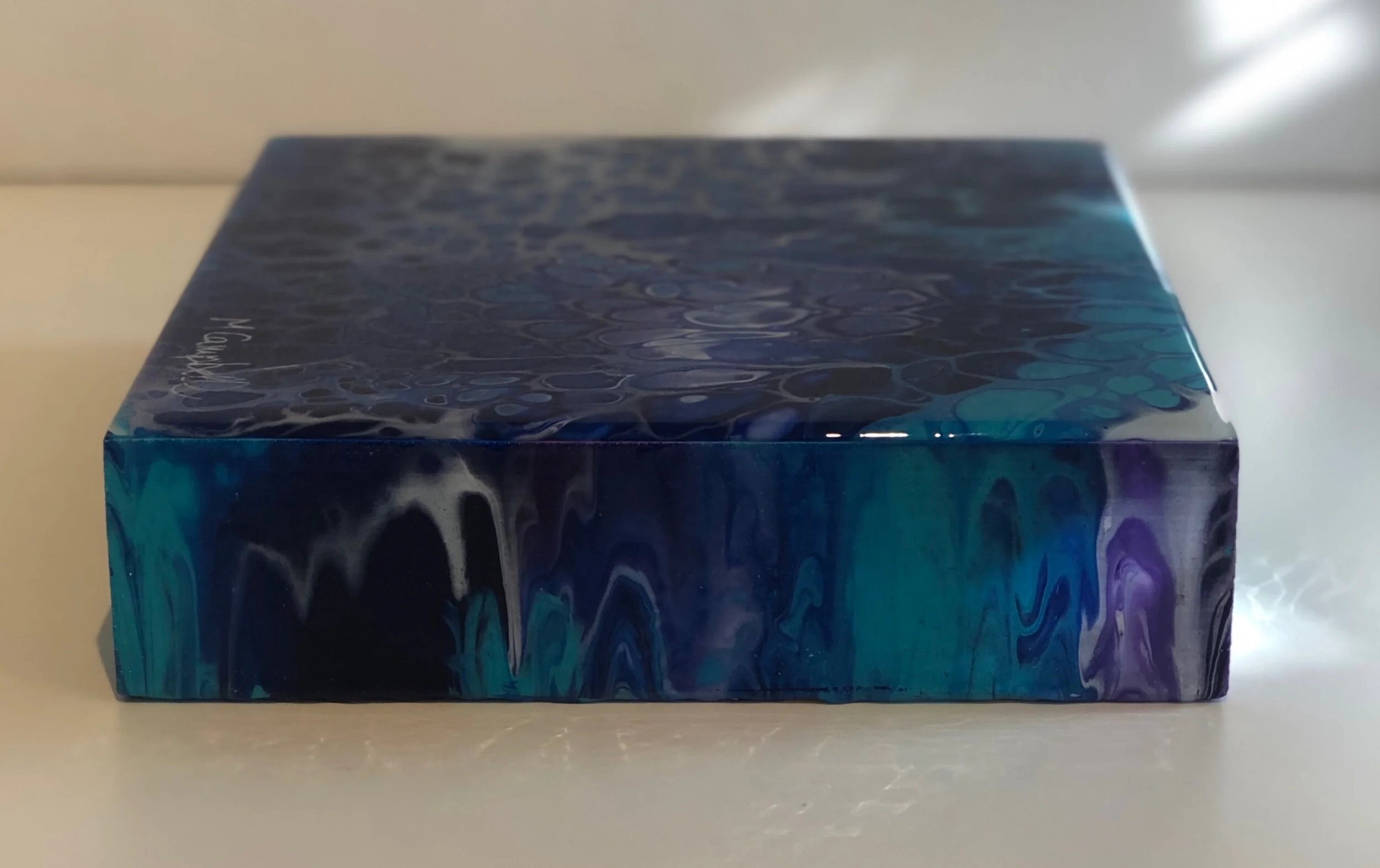 Molton Blue left acrylic pour