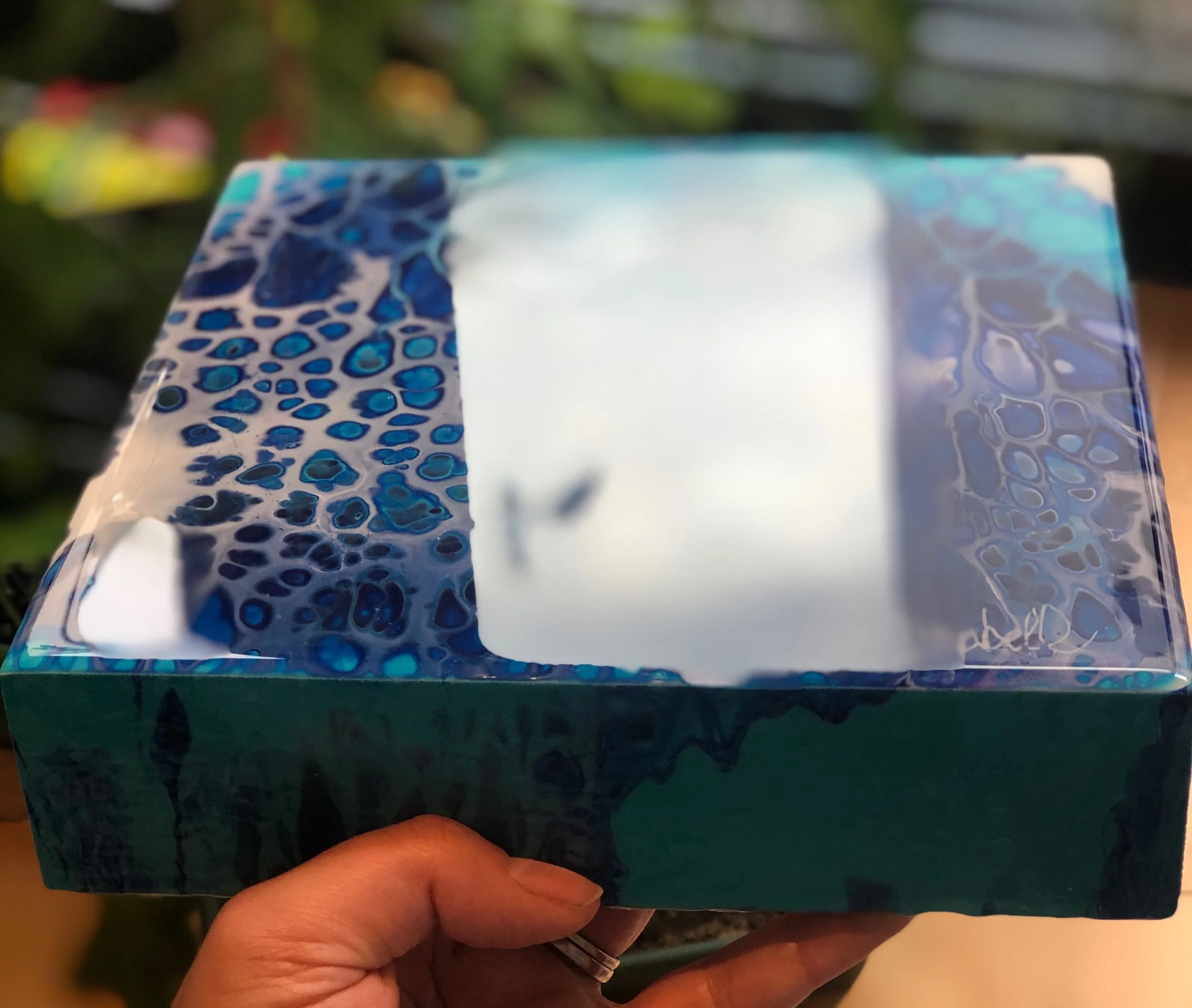 Molten Blue acrylic abstract reflection