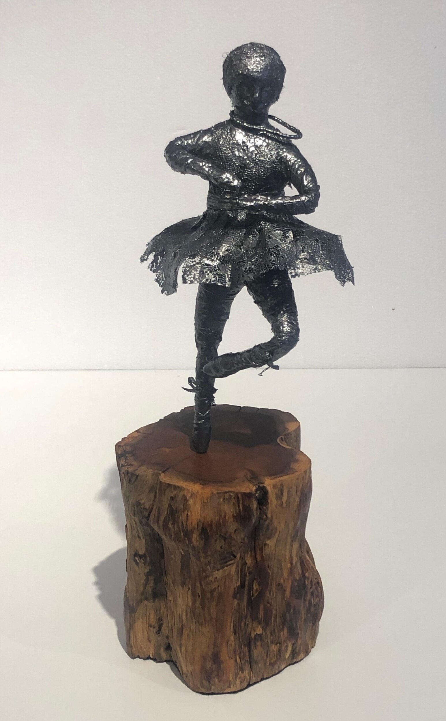 ballet dancer pewter tutu powertex dance stance pirouette twirl spin yew hardwood