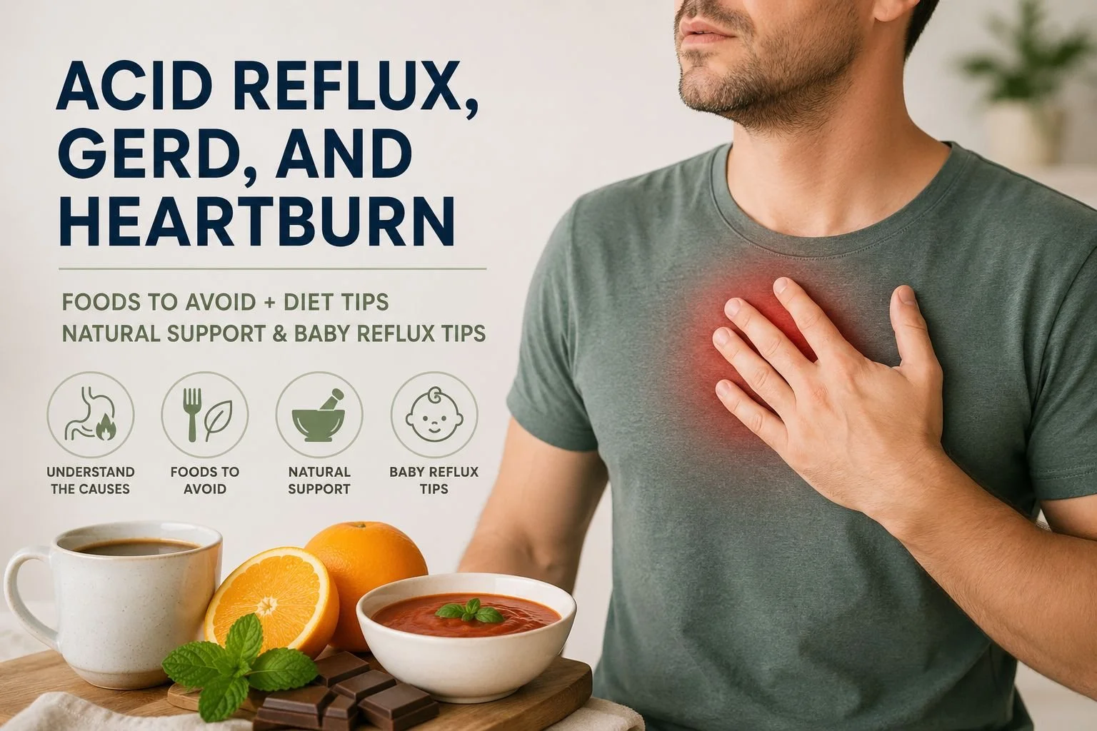 Acid Reflux, GERD, and Heartburn: Foods to Avoid + Diet Tips