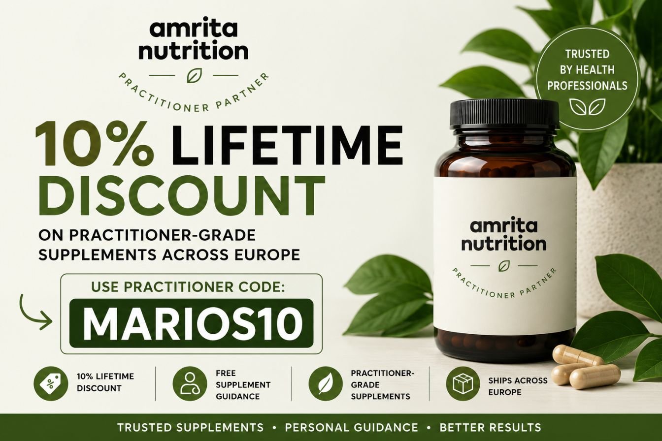 Amrita Nutrition Discount Code: 10% Lifetime Off Practitioner-Grade Supplements in Europe