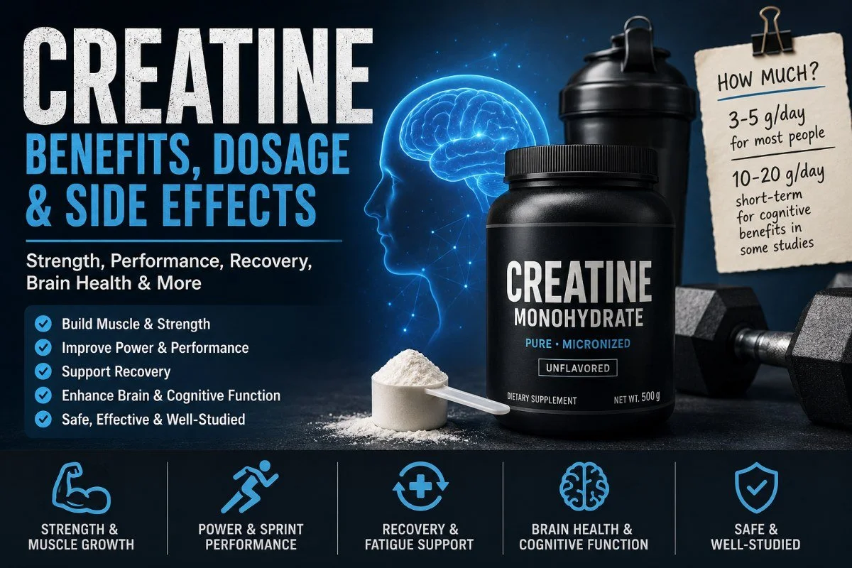 Creatine: Benefits, Dosage, Brain Health &amp; Side Effects