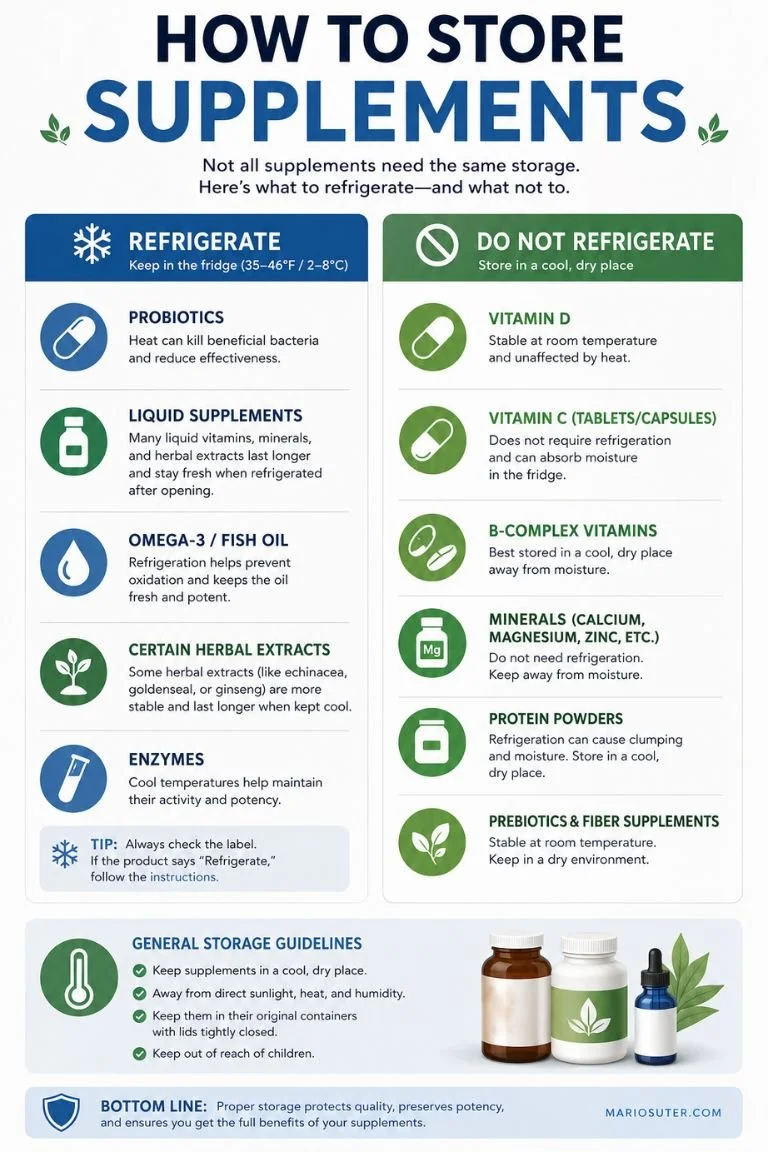 should i refrigerate supplements how to best store supplements