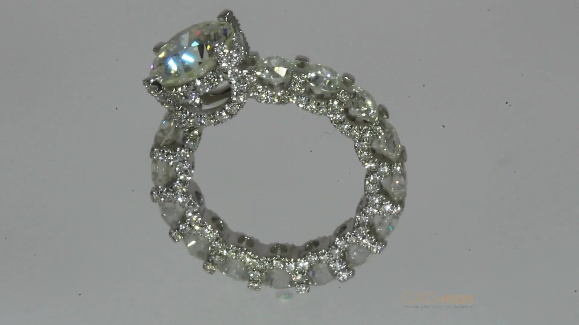 In the workshop we have been working on this piece and referring to it as the &quot;Big ass diamond ring&quot;. 

This ring certainly lives up to its affectionate nickname. 

18ct white gold diamond ring with micro pave on all sides

#CAD #jewellery 