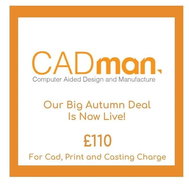 Big news everyone! Cad man is offering cad, wax and casting charge for &pound;110. Current and new customers welcome! 

#autumndeal #computeraideddesign #waxprint #casting #jewellerycad #jewellery #cadman #gold #silver