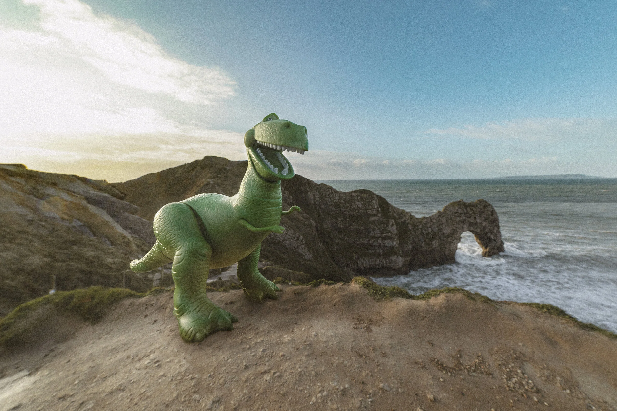 Rex visiting Durdle Door, Dorset
