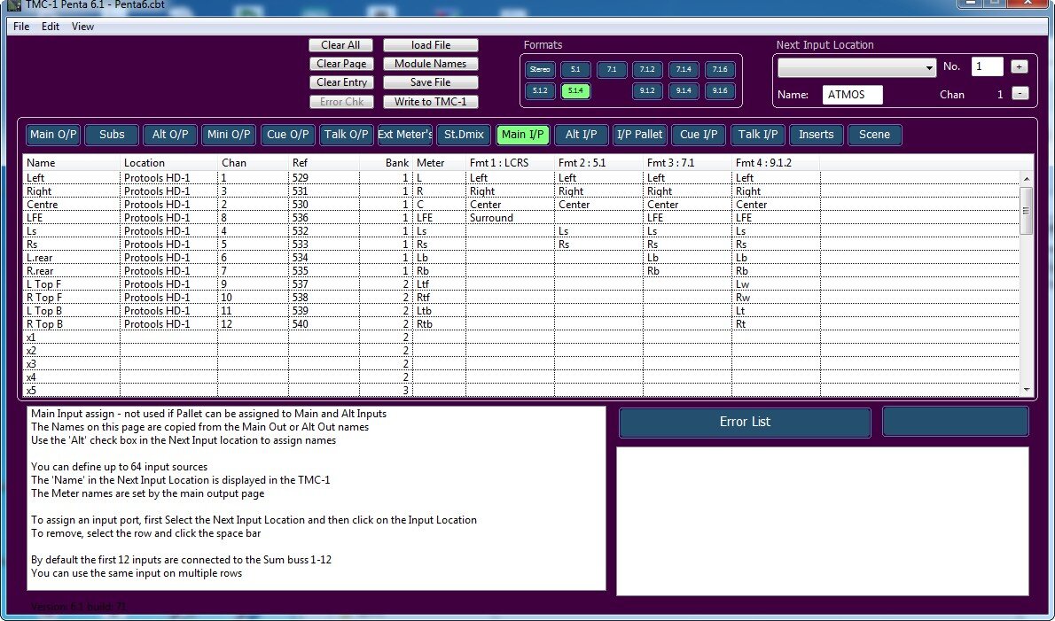 Main I/P With with User Defined Alternate Formats