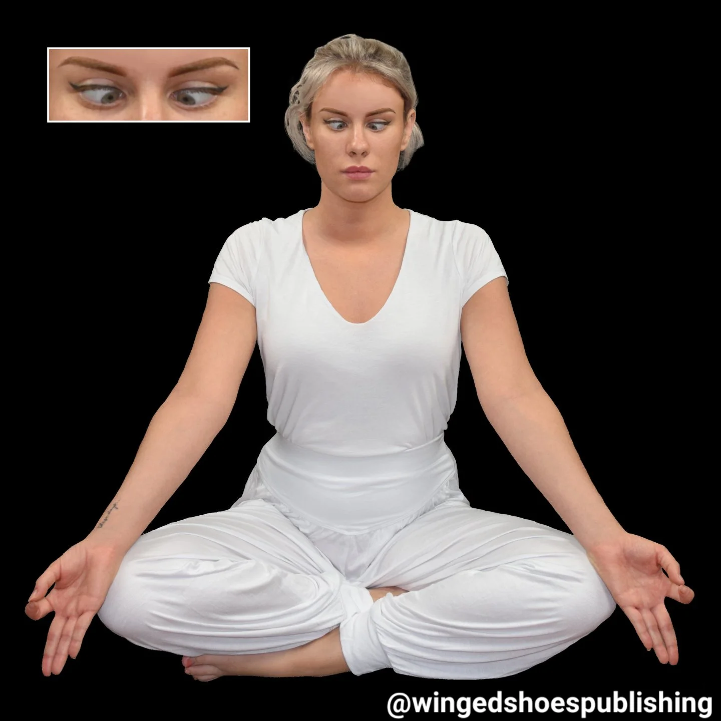 &quot;Nasikagra Drishti (Nosetip Gazing)
Nasikagra Drishti is similar to Shambhavi Mudra, except that the eyes focus on the nose tip instead of the eyebrow centre. The term comes from the Sanskrit words &quot;nasagra,&quot; meaning &quot;nose tip&quo