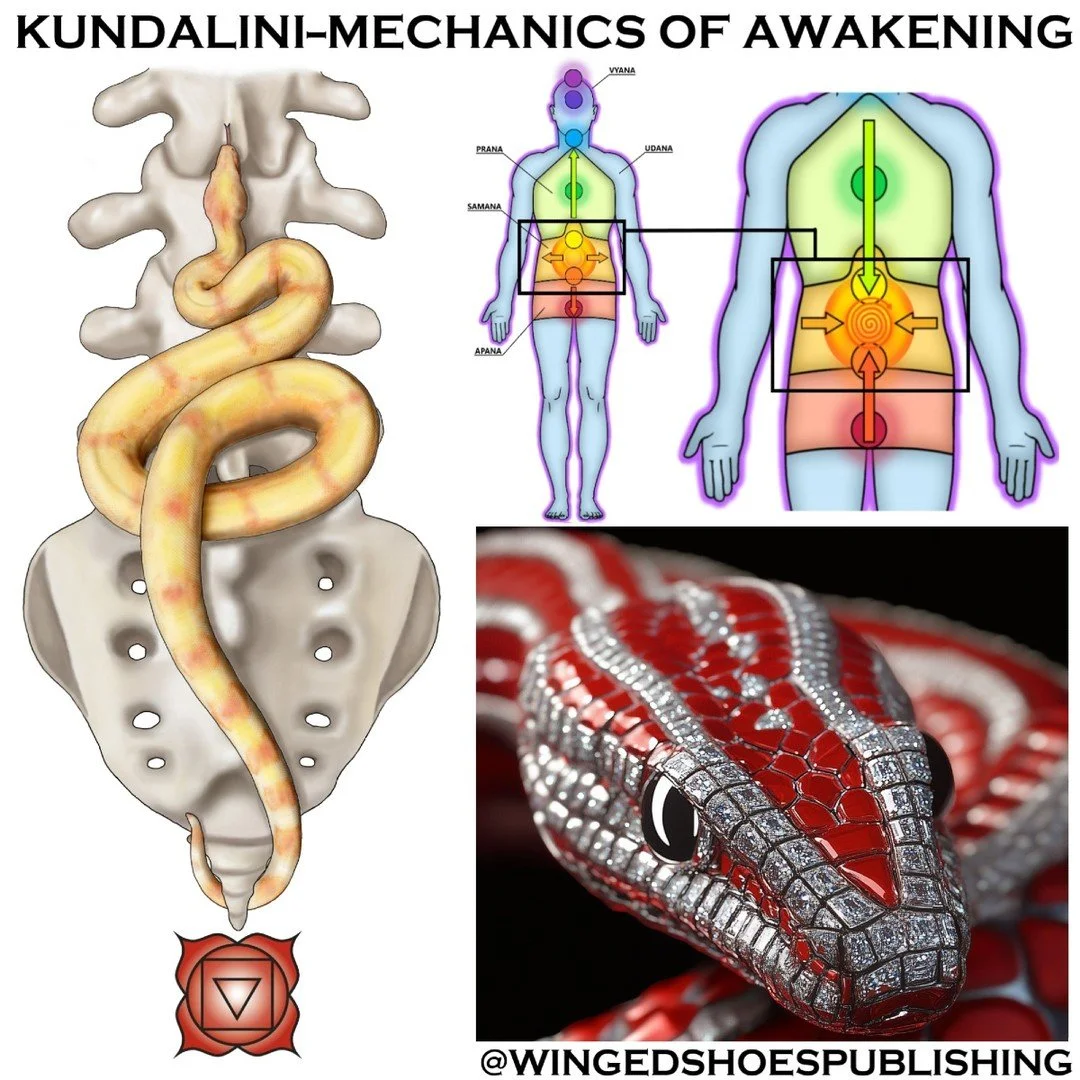 "Awakening the Kundalini in Muladhara involves the Five Prana Vayus, the five movements or functions of Prana, the Life Force. When three of these Prana Vayus change their directional force to meet in Hara Chakra, an activation occurs that invol