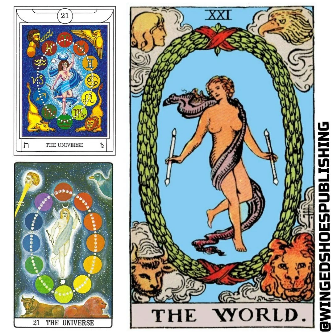 "The Universe is the Twenty-First Key of the Tarot, and the Thirty-second Path of the Tree of Life, connecting Yesod and Malkuth. The Magickal Title of the card is the "Great One of the Night of Time." This path is the starting point o