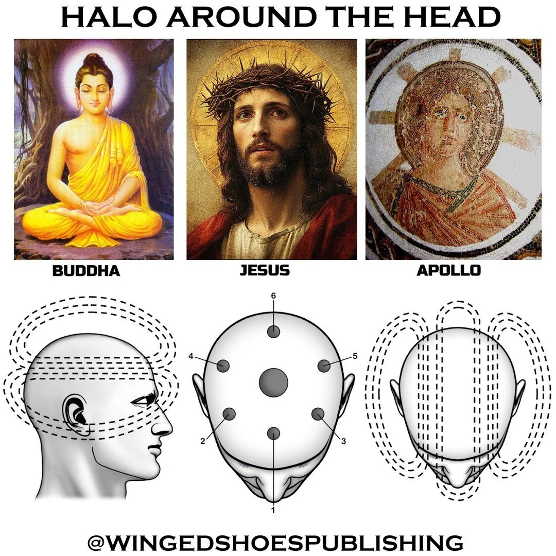 THE HEAD CHAKRAS
"The head contains Minor Chakras that are separate from the Seven Major Chakras. Because of where these Minor Chakras are located, they create a crown-like pattern on the head. It is no coincidence that representations of Spirit